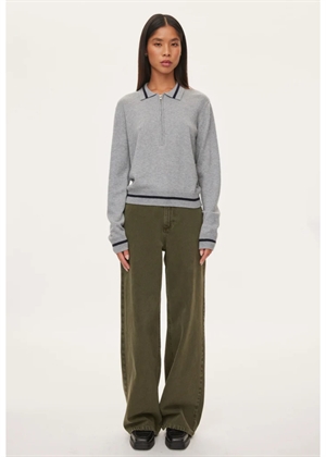 Vika ls zip polo Grey Mel. Oval Square 
